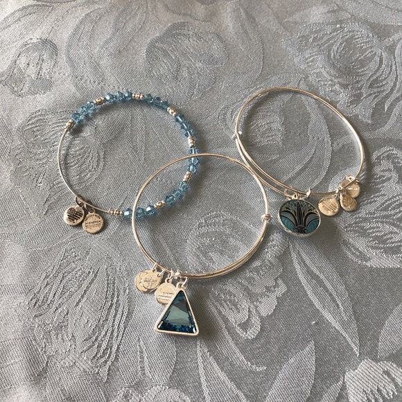 Jewelry - Alex and Ani Silver Bracelets (set of three)